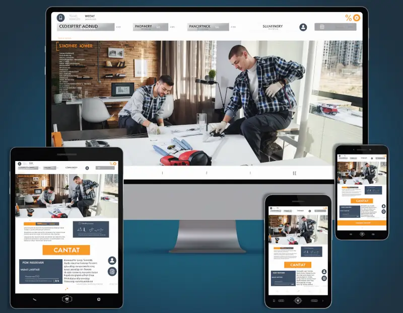 Professionelle Handwerker-Website auf Desktop, Tablet und Smartphone
