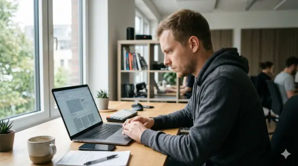Online-Marketing für Handwerker - Entwickler baut die Website eines Handwerksbetriebs technisch sauber auf