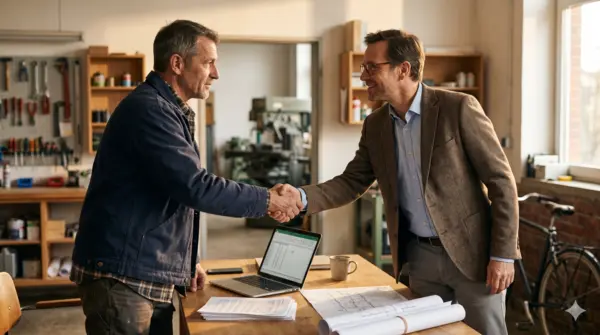 Online-Marketing für Handwerker - Vereinbarung über eine individuelle Marketing-Betreuung per Handschlag