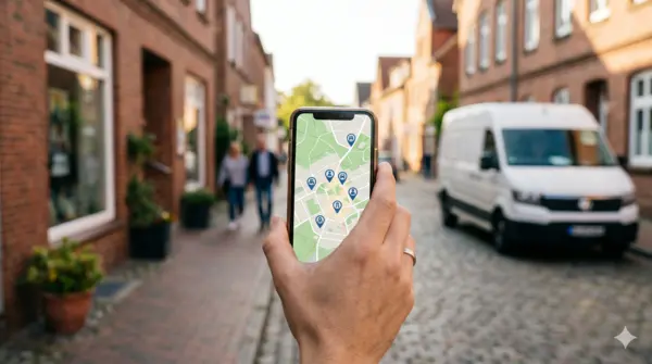 Online-Marketing für Handwerker - Kunde findet einen Betrieb über die Kartenansicht der lokalen Suche