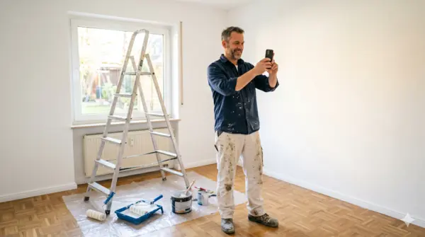 Online-Marketing für Handwerker - Vorher-Nachher-Aufnahmen handwerklicher Arbeit für Social Media