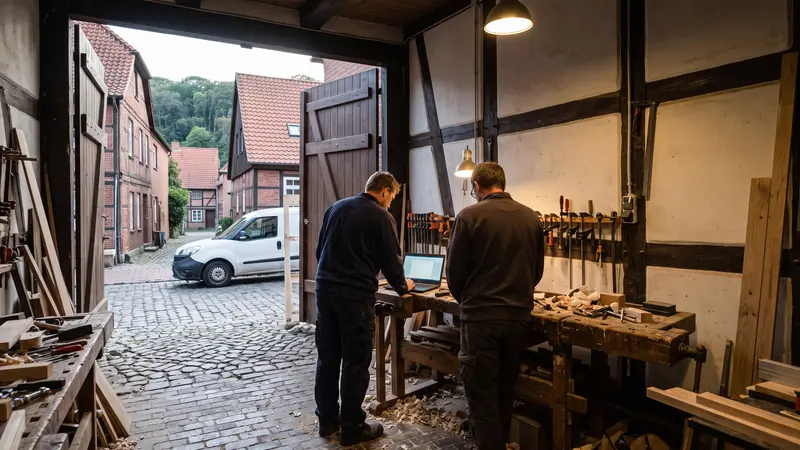 Webdesign Lauenburg: Termin in einer Handwerkswerkstatt in der Altstadt von Lauenburg/Elbe