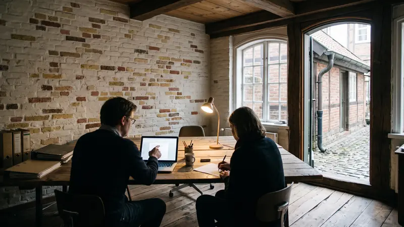 Webdesign Lüneburg: Abstimmung am Arbeitstisch mit dem Entwickler, der die Seite anschließend selbst baut