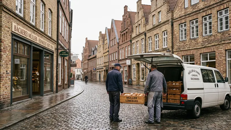 Webdesign Lüneburg: Ladenzeile der Altstadt mit Staffelgiebeln, Websites für inhabergeführte Betriebe