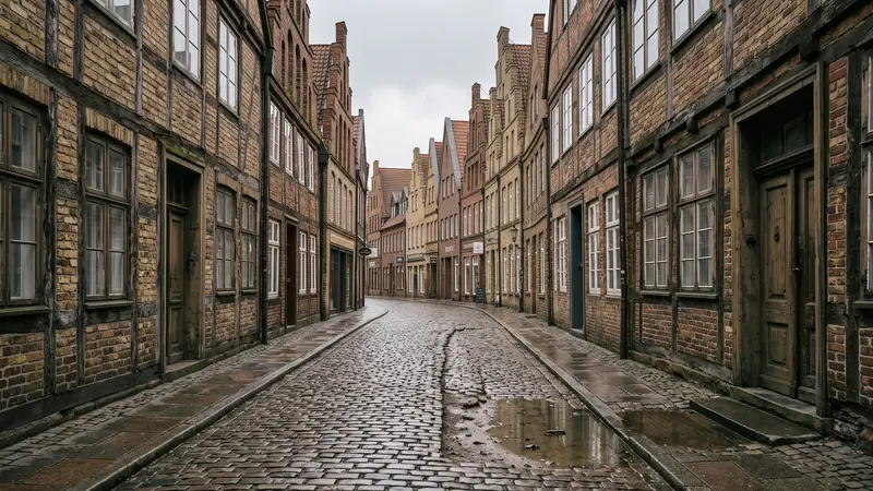 Webdesign Lüneburg: abgesackte Häuser im Senkungsgebiet der Altstadt, Websites für Sanierungsbetriebe