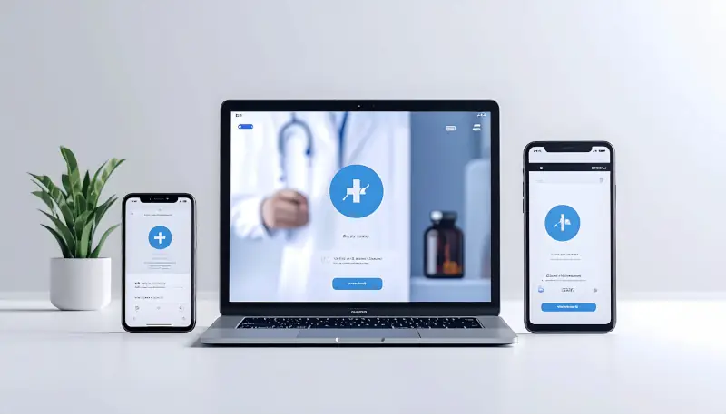 Arztpraxis Homepage responsive - Website-Darstellung auf Desktop, Tablet und Smartphone