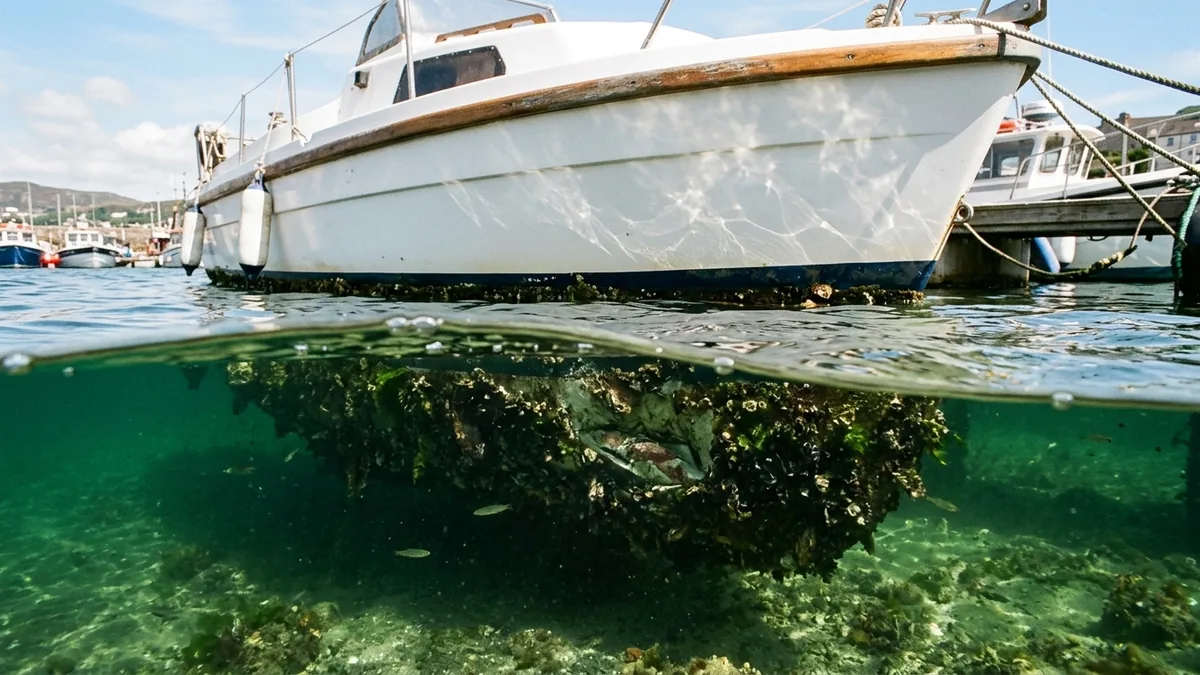 Bootsrumpf an der Wasserlinie, über Wasser sauber, unter Wasser bewachsen – was ein kostenloser SEO-Check übersieht