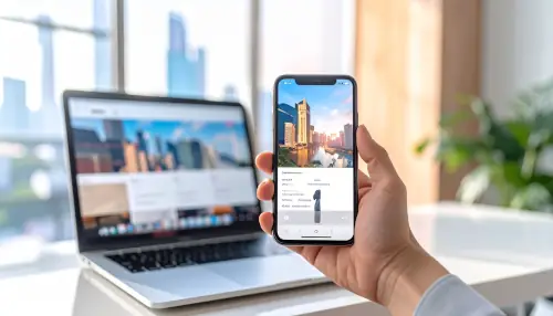 Mobile First Webdesign - Smartphone zeigt responsive Website-Design