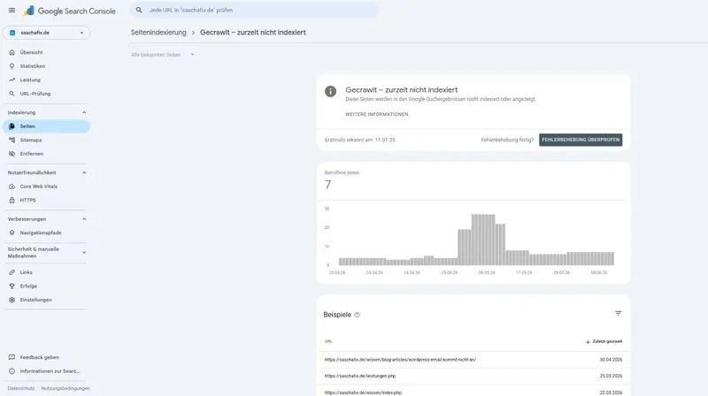 Seite wird nicht indexiert – Status Gecrawlt zurzeit nicht indexiert in der Google Search Console verstehen und beheben